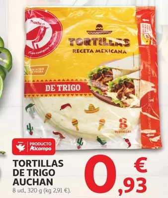 Oferta de Auchan - Tortillas De Trigo por 0,93€ en Alcampo