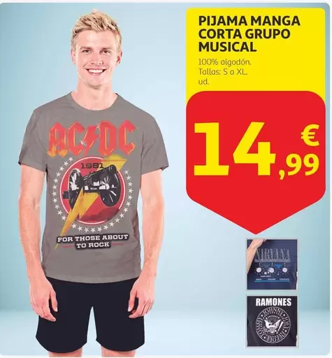 Oferta de Pijama Manga Corta Grupo Musical por 14,99€ en Alcampo