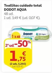Oferta de Dodot Aqua - Toallitas Cuidado Total por 3,49€ en Alcampo