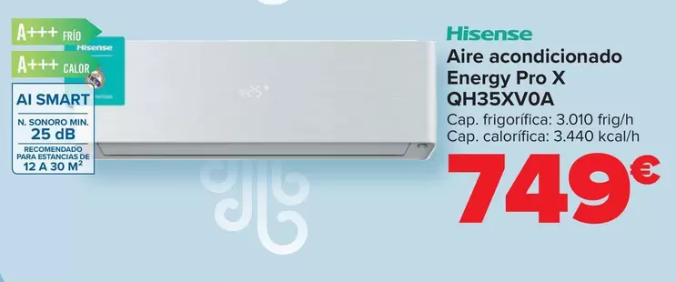 Oferta de Hisense - Aire Acondicionado  Energy Pro X QH35XV0A por 749€ en Carrefour