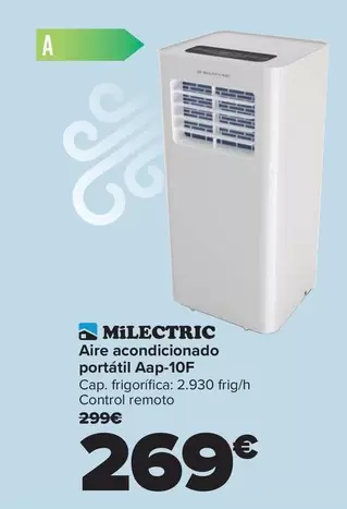 Oferta de Milectric - Aire Acondicionado Portátil AAP-10F por 269€ en Carrefour