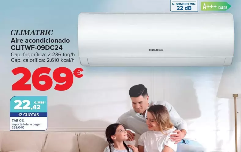 Oferta de Climatric - Aire Acondicionado CLITWF-09DC24 por 269€ en Carrefour