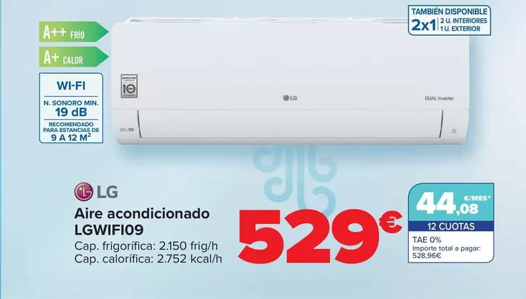 Oferta de LG - Aire Acondicionado LGWIFI09 por 529€ en Carrefour