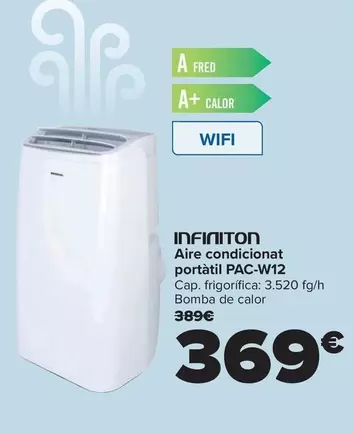 Oferta de Infiniton - Aire Acondicionado  Portátil PAC-W12 por 369€ en Carrefour
