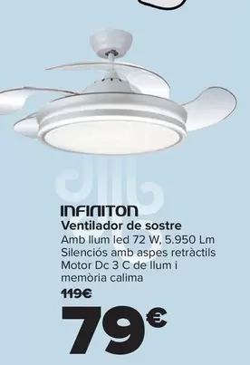 Oferta de Infinitime - Ventilador De Techo por 79€ en Carrefour