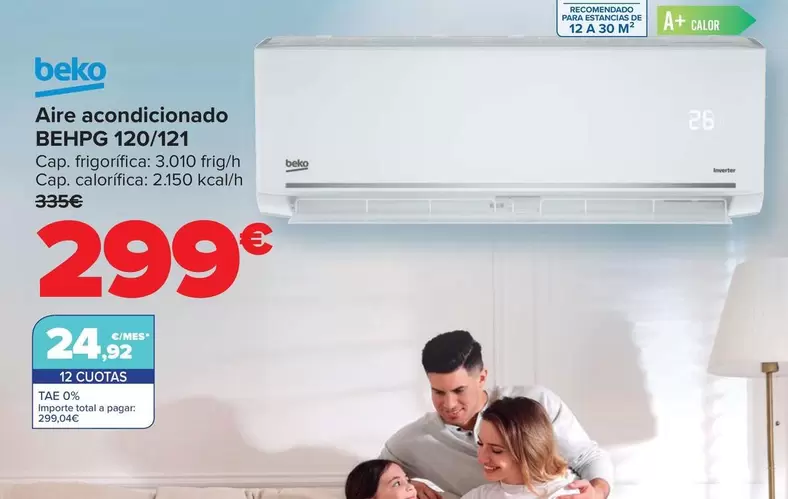 Oferta de Beko - Aire Acondicionado BEHPG 120/121 por 299€ en Carrefour