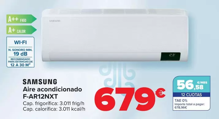 Oferta de Samsung - Aire Acondicionado  F-AR12NXT por 679€ en Carrefour