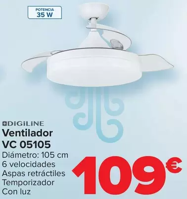 Oferta de Digiline - Ventilador VC 05105 por 109€ en Carrefour