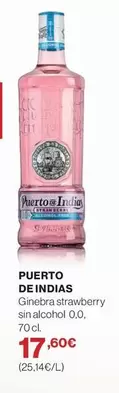 Oferta de Puerto de Indias - Ginebra Strawberry Sin Alcohol 0,0 por 17,6€ en Supercor