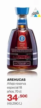 Oferta de Arehucas - Añejo Reserva Especial 18 Años por 34,5€ en Supercor