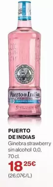 Oferta de Puerto de Indias - Ginebra Strawberry Sin Alcohol 0.0 por 18,25€ en Supercor
