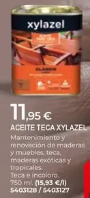 Oferta de Xylazel - Manteimiento Y Renovacion De Maderas Y Muebles por 11,95€ en Bigmat - La Plataforma