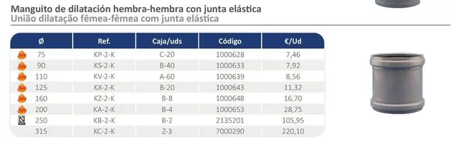 Oferta de Manguito De Dilatacion Hembra-Hembra Con Junta Elastica por 7,46€ en Cealsa