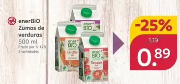 Oferta de Enerbio - Zumo De Verduras por 0,89€ en Rossmann