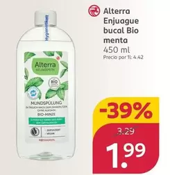 Oferta de Alterra - Enjuague Bucal Bio Menta por 1,99€ en Rossmann