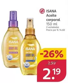 Oferta de Isana - Aceite Corporal por 2,19€ en Rossmann