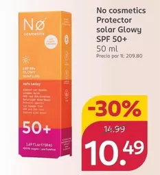 Oferta de No Cosmetics - Protector Solar Glowy Spf 50+ por 10,49€ en Rossmann