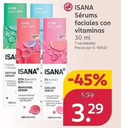 Oferta de Isana - Sérums Faciales Con Vitaminas por 3,29€ en Rossmann