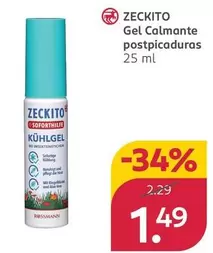 Oferta de Zeckito - Gel Calmante Postpicaduras por 1,49€ en Rossmann