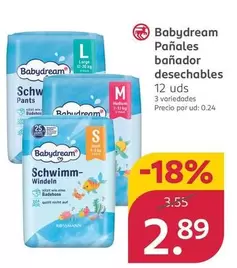 Oferta de Babydream - Panales Banador Desechables por 2,89€ en Rossmann