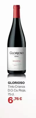 Oferta de Glorioso - Tinto Crianza D.o.ca. Rioja por 6,76€ en El Corte Inglés