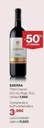 Oferta de Tinto Crianza D.o.ca. Rioja por 7,95€ en El Corte Inglés
