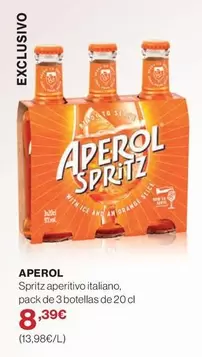 Oferta de Aperol - Spritz Aperitivo Italiano por 8,39€ en El Corte Inglés