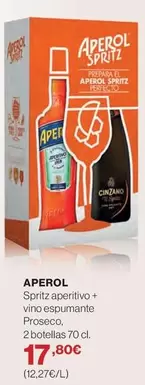 Oferta de Aperol - Spritz Aperitivo + Vino Espumante Prosecco por 17,8€ en Hipercor