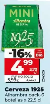 Oferta de Alhambra - Cerveza 1925 por 4,99€ en Dia