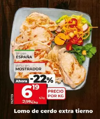 Oferta de Lomo De Cerdo Extra Tierno  por 6,19€ en Dia