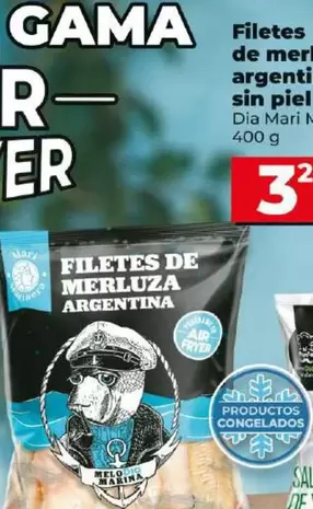 Oferta de Dia Mari Marinera - Filetes De Merluza Argentina Sin Piel  por 3,29€ en Dia