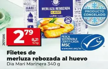 Oferta de Dia Mari Marinera - Filetes De Merluza Rebozada Al Huevo  por 2,79€ en Dia