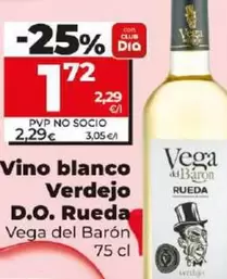 Oferta de Vega Del Barón - Vino Blanco Verdejo D.O. Rueda  por 1,72€ en Dia
