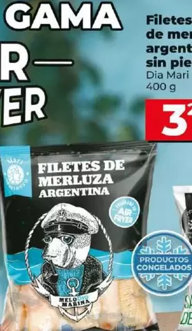 Oferta de Dia Mari Marinera - Filetes De Merluza Argentina Sin Piel  por 3,29€ en Dia