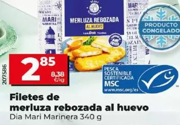 Oferta de Dia Mari Marinera - Filetes De Merluza Rebozada Al Huevo  por 2,85€ en Dia