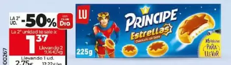 Oferta de Lu - Galletas Príncipe Estrellas De Chocolate Con Leche por 2,75€ en Dia