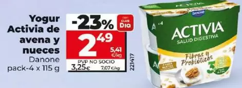 Oferta de Danone - Yogur Activia De Avena Y Nueces  por 2,49€ en Dia