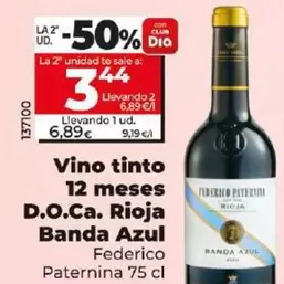 Oferta de Federico Paternina - Vino Tinto 12 Meses D.o.ca. Rioja Banda Azul  por 6,89€ en Dia