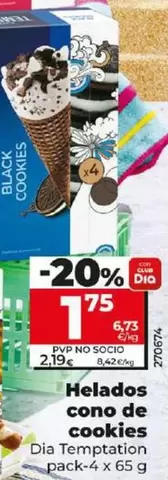 Oferta de Dia Temptation - Helados Cono De Cookies  por 1,75€ en Dia