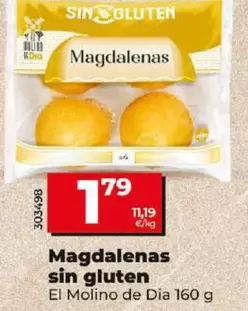 Oferta de El Molino De Dia - Magdalenas Sin Gluten  por 1,79€ en Dia