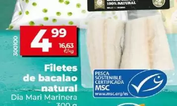 Oferta de Dia Mari Marinera - Filetes De Bacalao Natural  por 4,99€ en Dia