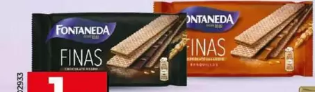 Oferta de Fontaneda - Barquillo Finas De Chocolate Negro / De Chocolate Con Leche por 1€ en Dia