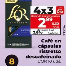Oferta de L'or - Café En Cápsulas Ristretto Descafeinado por 3,99€ en Dia