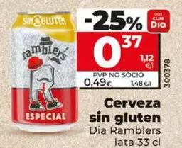 Oferta de Dia Ramblers - Cerveza Sin Gluten  por 0,37€ en Dia