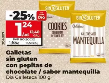 Oferta de Dia Galleteca - Galletas Sin Gluten Con Pepitas De Chocolate  por 1,24€ en Dia