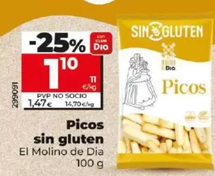 Oferta de El Molino De Dia - Picos Sin Gluten  por 1,1€ en Dia