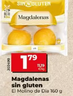 Oferta de El Molino De Dia - Magdalenas Sin Gluten por 1,79€ en Dia