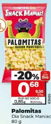 Oferta de Dia Snack Maniac - Palomitas por 0,68€ en Dia