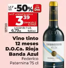 Oferta de Federico Paternina - Vino Tinto 12 Meses D.o.ca. Rioja Banda Azul  por 6,79€ en Dia