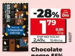 Oferta de Dia Temptation - Chocolate Negro 55% Cacao Con Almendras  por 1,79€ en Dia